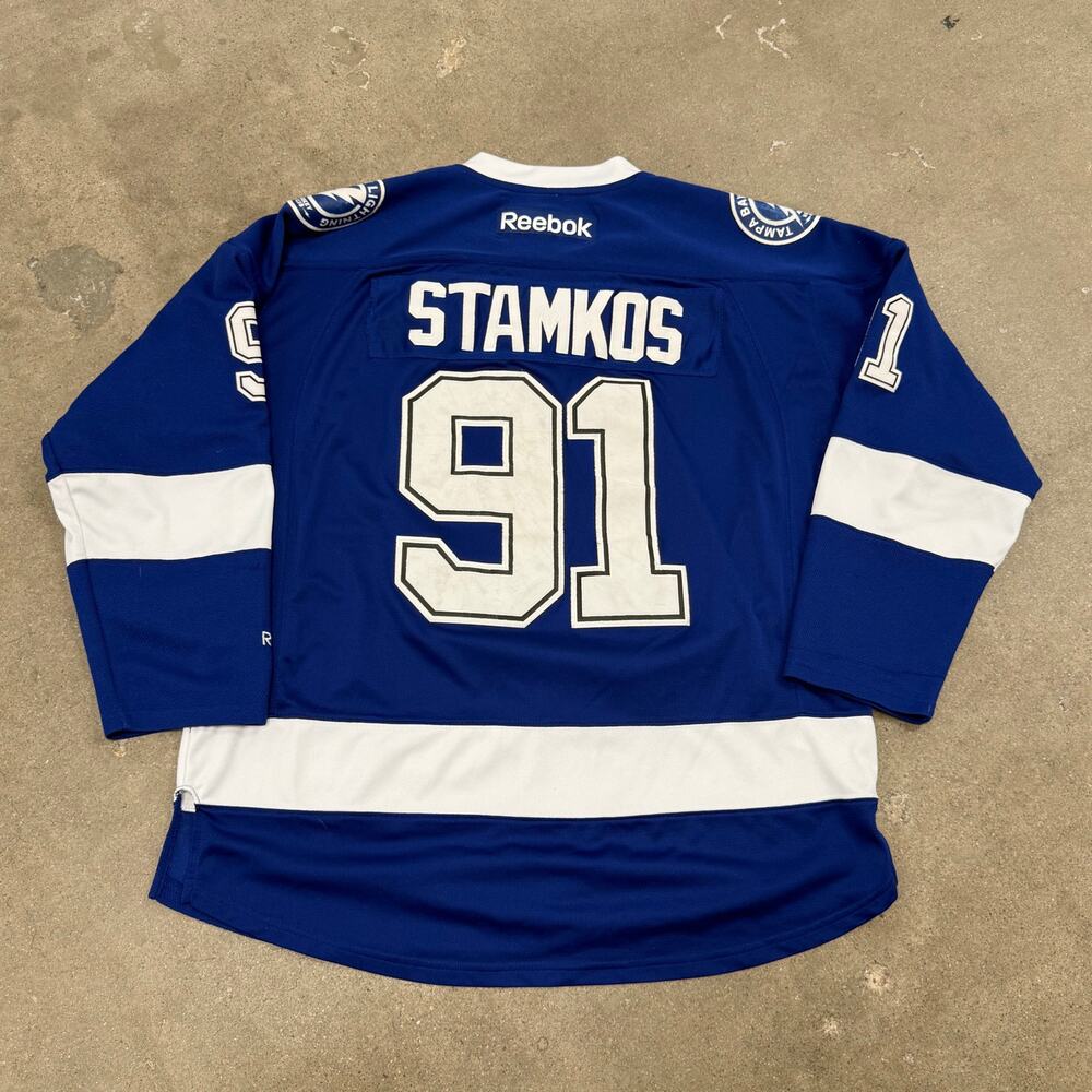 Reebok NHL Tampa Bay Lightning Steven Stamkos #91 Blue Hockey Jersey XL Men - Picture 6 of 8